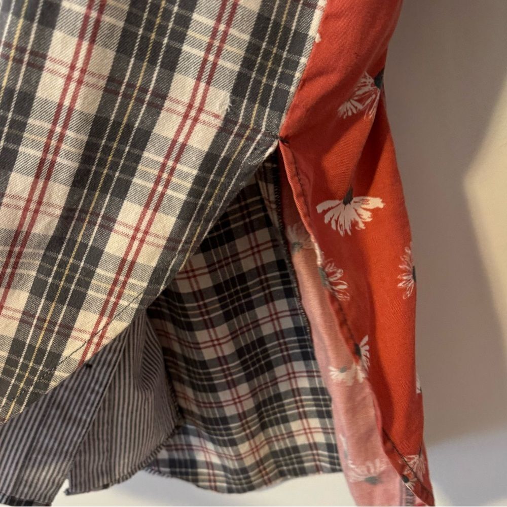 Free People Distressed Patchwork Shirt XS - Picture 7 of 9